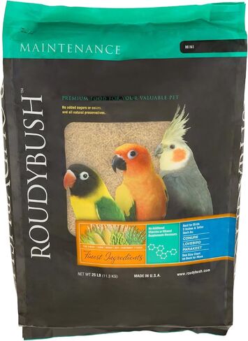 RoudyBush Daily Maintenance Food for Birds - Scientifically Formulated Bird Feed - Bird Food Pellets w/Corn, Wheat, Soy & More - Nutritious & Healthy Feed for Birds (Mini, 44oz) in Kuwait