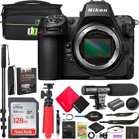 هيكل كاميرا Nikon Z7II بدون مرآة + مجموعة عدسات NIKKOR Z مقاس 24-70 مم f/4 S بإطار كامل بصيغة FX ودقة 4K UHD مع حقيبة حقيبة أدوات السفر Deco Gear + بطارية إضافية + مصابيح LED + مرشحات + برامج وملحقات in Kuwait