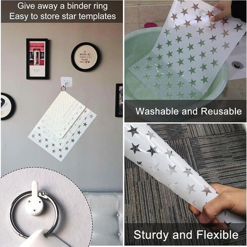 WISYOK 12Pcs 50 Star Stencil Templates, 6 Sizes, 2 Style in Kuwait
