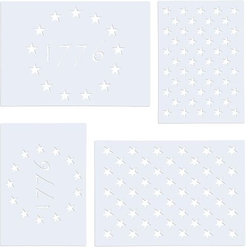 WISYOK 12Pcs 50 Star Stencil Templates, 6 Sizes, 2 Style in Kuwait