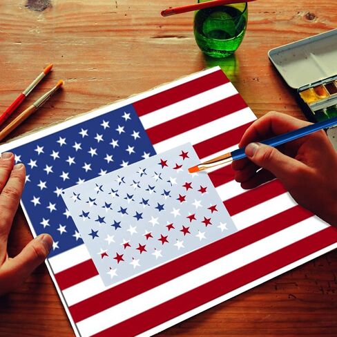 WISYOK 12Pcs 50 Star Stencil Templates, 6 Sizes, 2 Style in Kuwait