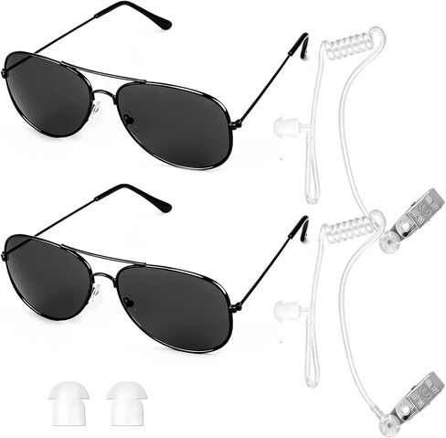 Twdrer 2-Piece Spy Agent Costume Set with Earpiece & Sunglasses in Saudi Arabia