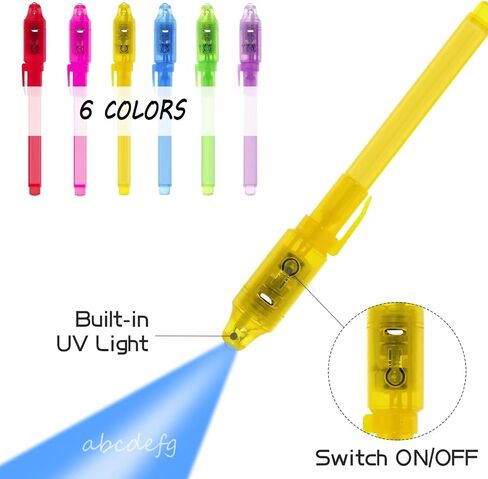 EODVICS 6 Pack Spy Pen Invisible Ink with UV Light for Kids Spy Gear in Kuwait