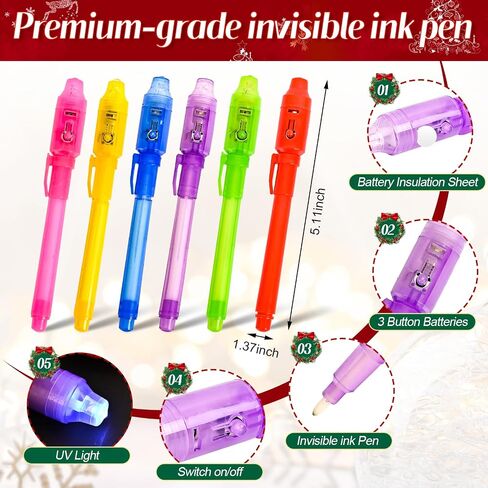 EODVICS 6 Pack Spy Pen Invisible Ink with UV Light for Kids Spy Gear in Kuwait