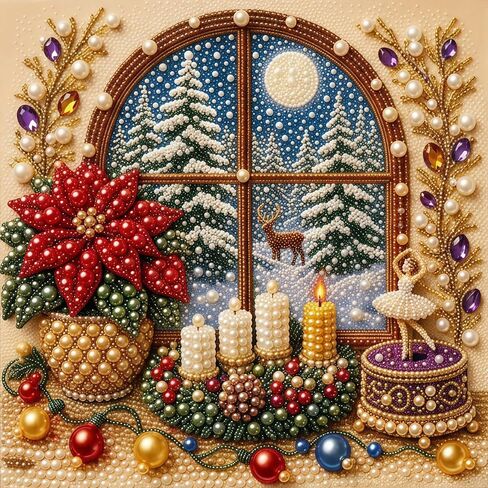 CHWGLFGG 5D Forest Pearl Diamond Art Kits for Adults Beginners 12x12inch in Saudi Arabia