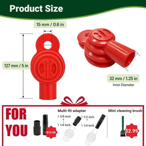 EZ SPARES Drill Dust Collector for Vacuum Cleaner,Drilling Holes without Dust Messes,Rubber will Adsorb on Any Wall,Fit Universal 32mm/35mm/38mm Vacuum Attachment,Light,Portable,Washable(Red) in Kuwait