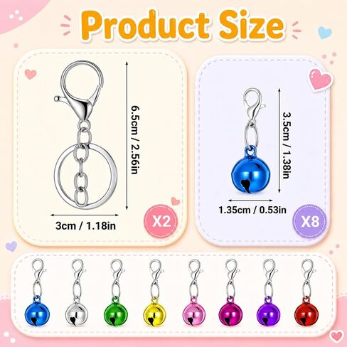 8 Pack Cat Bells for Collar Loud, Colourful Dog Cat Collar Bell in Kuwait