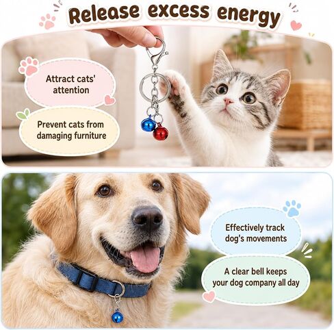 8 Pack Cat Bells for Collar Loud, Colourful Dog Cat Collar Bell in Kuwait