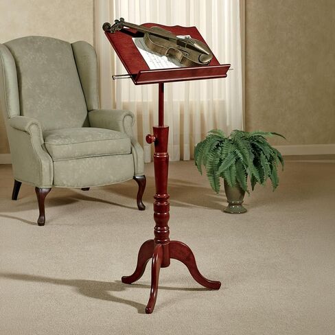 حامل موسيقى Touch of Class Aubrie قابل للتعديل بلون الكرز الكلاسيكي مقاس واحد - حرفية خشبية تقليدية - حوامل خشبية احترافية موسيقية لأوراق الملاحظات والموصلات والاستوديو - ارتفاع 53 بوصة in Kuwait