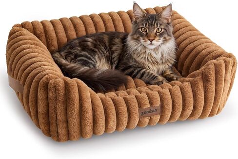 ZOMISIA Orthopedic Large Cat Bed with Removable Washable Cover, 25x21'' in Saudi Arabia