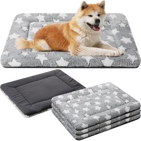 VitalCozy 4 Pcs Dog Crate Pads Soft Warm,18 x 24 x 1.6 Inch,Star,Gray in Saudi Arabia