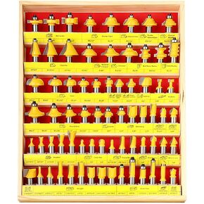 MEIGGTOOL 70PCS 1/2 Inch Shank Router Bit Set Door Window Bites with Tungsten Carbide Tips for Use On Wood, Metal, Plastic in Saudi Arabia