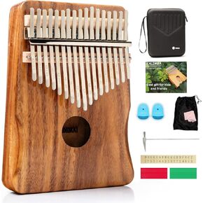 UNOKKI 17 Key Kalimba Thumb Piano with Ore Steel Tines | Includes Hard Case, Tuning Hammer, Hand Rest & More | Acacia Mbira Finish (Light Brown) | Ideal Gift for Kids & Adults | Acacia Wood in Saudi Arabia