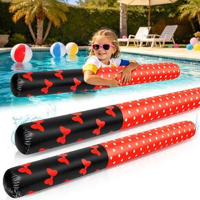 2 Pack Race Car Inflatable Pool Noodles - Black White Checkered Pool Floats in Saudi Arabia