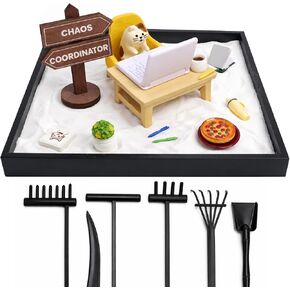 FamilyKit Zen Garden Kit for Desk, Mini Zen Garden Calming Stress Relief in Kuwait