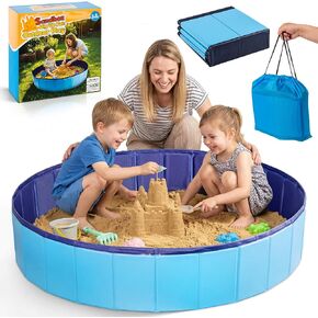 Kids Foldable Portable Sandbox, Large 48'' Sand Box for Outdoor Indoor Use in Kuwait