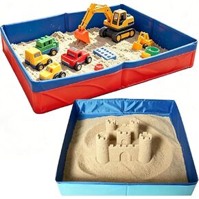 2 Pack Foldable Sandbox，20 Inch Portable PVC Sand Box for Pets Outdoor Indoor Play Sand Tray Foldable Puppy Swimming Pool in Kuwait