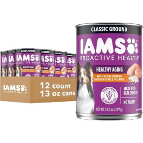 IAMS Proactive Health Senior Ground Wet Dog Food, Chicken, 13 oz, 12 Pack in Kuwait