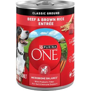 Purina ONE Classic Ground Beef & Rice Wet Dog Food, (12) 13 oz Cans in Kuwait