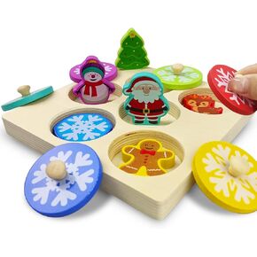 Pinkiwine Halloween Pumpkin Wooden Peg Puzzles Montessori Educational Toys for Kids Halloween Toys Party Favors Treat Bags Gifts in Kuwait