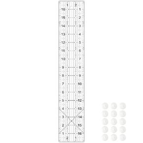 Acrylic Quilters Ruler,Sewing Ruler,3-Inch by 17-Inch, Non Slip Rings 15 Pieces for Quilting and Sewing (Clear) in Kuwait