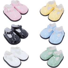 Etistta 6 Pairs of Mary Jane 18 inch Doll Shoes for 18 inch Doll Shoes American Dolls Accessories in Saudi Arabia
