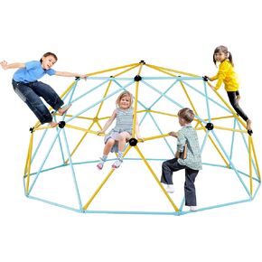 VEVOR Climbing Dome, 10FT Geometric Dome Climber with Saucer Swing, 1000LBS Loading Kid's Jungle Gym Playground, Easy-Assembly Outdoor Backyard Climbing Equipment for Boys Girls 3 to 10 Years Old in Kuwait