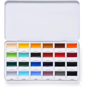 Fuumuui CREAMORA Watercolor Paint Set 24 Color Opaque Semi-Solid Muted Gray Tone Paint | for Soft Gradient, Professional Adult Beginner Artist Supplies for Realistic Landscape Hobbyists Art Painting in Kuwait