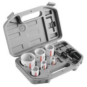 BOSCH HSBIM9 9-Piece Bi-Metal Hole Saws Assorted Kit with SpinLOCK Universal Arbor with Included Carrying Case for General Purpose Applications in Wood, Aluminum, Metal, Plastic Materials in Saudi Arabia