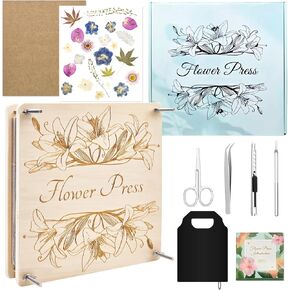 GTQYYF Flower Press Kit 11" x 11" Large Wooden Flower Presser, 10-Layer Flower Pressing Kit for Adults & Teens, DIY Wedding Bouquet Preservation, Dried Flower Art, Pressed Flower & Leaf Crafts in Saudi Arabia