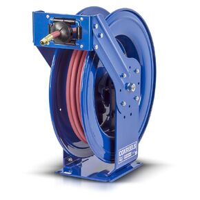 Coxreels TSH-N-450 Retractable Air, Water or Oil Hose Reel, T Series, ½" x 50’ Easy-Maintenance Design with Brass Swivel and Multi-Position Mount Arm -Heavy Duty Steel Construction, Made in USA, Blue in Kuwait