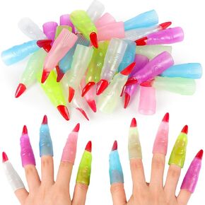 HFATMOS Finger Pointers for Reading Glow in the Dark, Colorful Witch Finger Props for Halloween Cosplay Party Costume Masquerade Decorations (50) in Kuwait