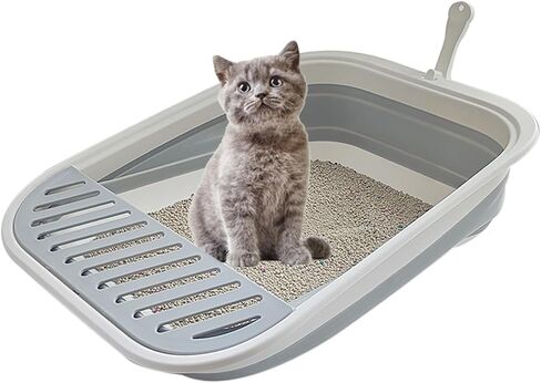 Collapsible Kitten Litter Box Low Entry Small Cat Litter Box M in Kuwait