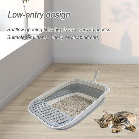 Collapsible Kitten Litter Box Low Entry Small Cat Litter Box M in Kuwait