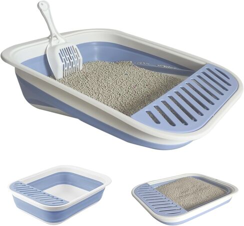 Collapsible Kitten Litter Box Low Entry Small Cat Litter Box M in Kuwait