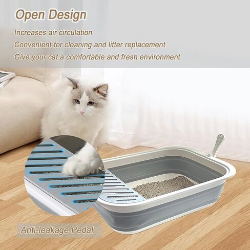 Collapsible Kitten Litter Box Low Entry Small Cat Litter Box M in Kuwait