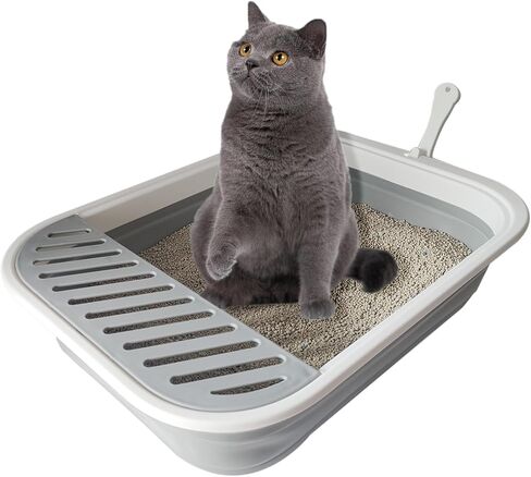 Collapsible Kitten Litter Box Low Entry Small Cat Litter Box M in Kuwait