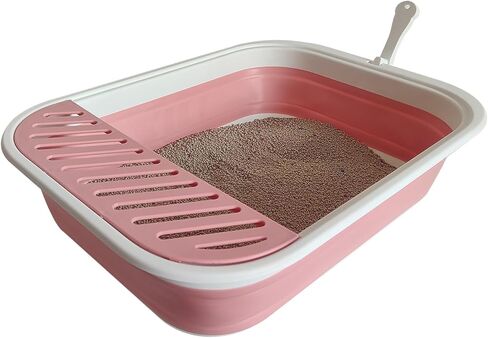 Collapsible Kitten Litter Box Low Entry Small Cat Litter Box M in Kuwait
