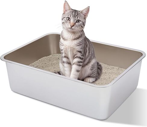 Stainless Steel Cat Litter Box for Kittens, Low Entry Kitten Litter Box in Saudi Arabia