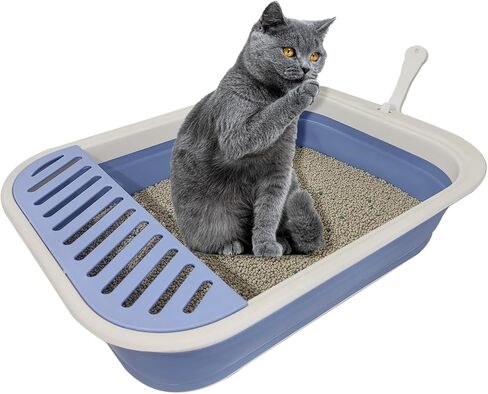 Collapsible Kitten Litter Box Low Entry Small Cat Litter Box M in Kuwait