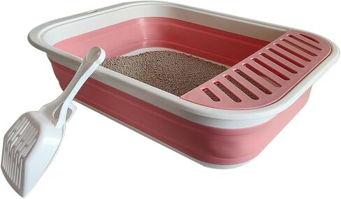 Collapsible Kitten Litter Box Low Entry Small Cat Litter Box M in Kuwait