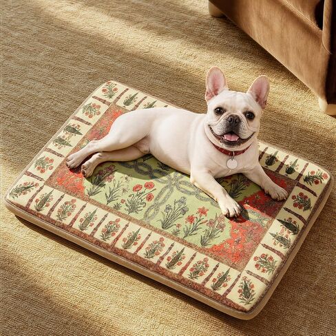 Exsnugy Dog Crate Pad,Boho Washable Dog Bed Mats for Medium Pets, 35x22 in Kuwait