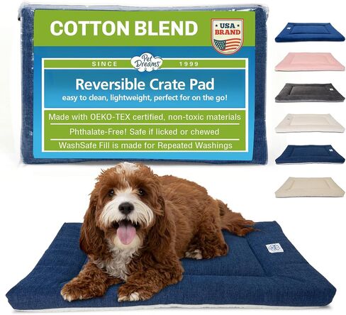 Pet Dreams Dog Crate Pad - Washable Kennel Mat, Crate Pads for Dog Cages, Non-Toxic, Flat Indoor Cat Bed, Fits iCrate 18, 24, 30, 36, 42, 48 Inches (Grey, Medium, 30") in Kuwait