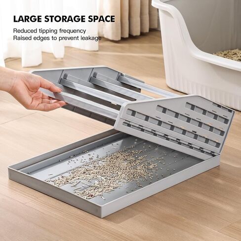 Litter Box Step Cat Ramp Litter Catcher for Cat Litter Boxes Height Adjustable Litter Mat for Small and Senior Cats Washable Water-Proof - Grey in Saudi Arabia
