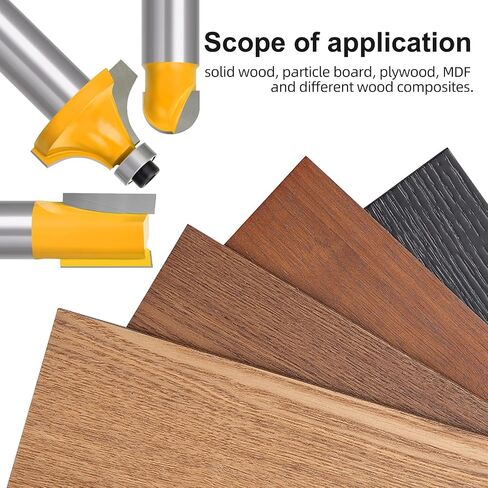 MEIGGTOOL 70PCS 1/2 Inch Shank Router Bit Set Door Window Bites with Tungsten Carbide Tips for Use On Wood, Metal, Plastic in Kuwait