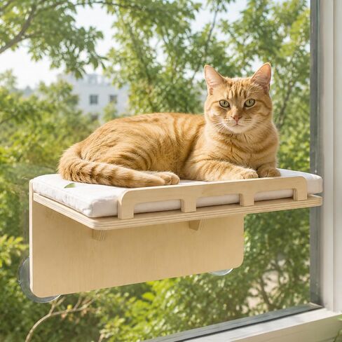 PETKARAY Large Cat Window Shelf and Window Bird Feeder Cat Television in Saudi Arabia