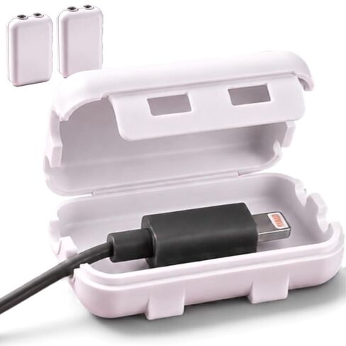 غطاء شاحن USB مقاوم للأطفال - حاوية طرف سلك مقاومة للأطفال لكابلات شحن USB القياسية - (3 عبوات، أبيض) in Kuwait