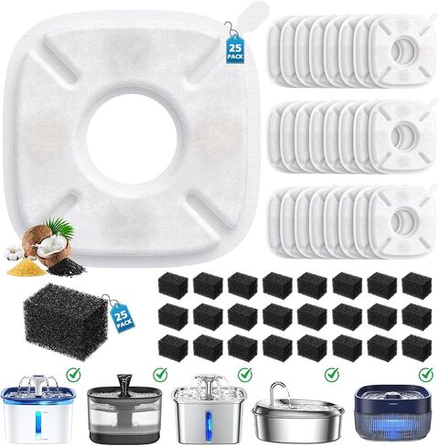 50 Pcs Cat Water Fountain Filters for Veken 95oz 67oz 135oz Pet Fountain in Kuwait
