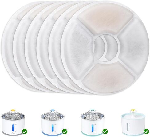 Wonder Creature Round Cat Water Fountain Filter Replacement 6 Pack in Kuwait