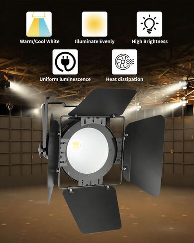 أضواء المسرح بيتوبر 200 واط COB LED إضاءة إضاءة للمسرح مع باب دافئ وبارد أبيض LED ضوء Par أضواء DMX/Master-Slave DJ أضواء إضاءة إضاءة /resnel لأزياء الكنيسة زفاف مسرح الصور (4) in Kuwait